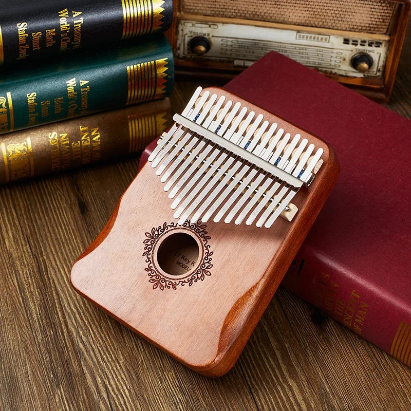 17 Key Kalimba Thumb Piano — Mahogany Wood Musical Instrument with Learning Book