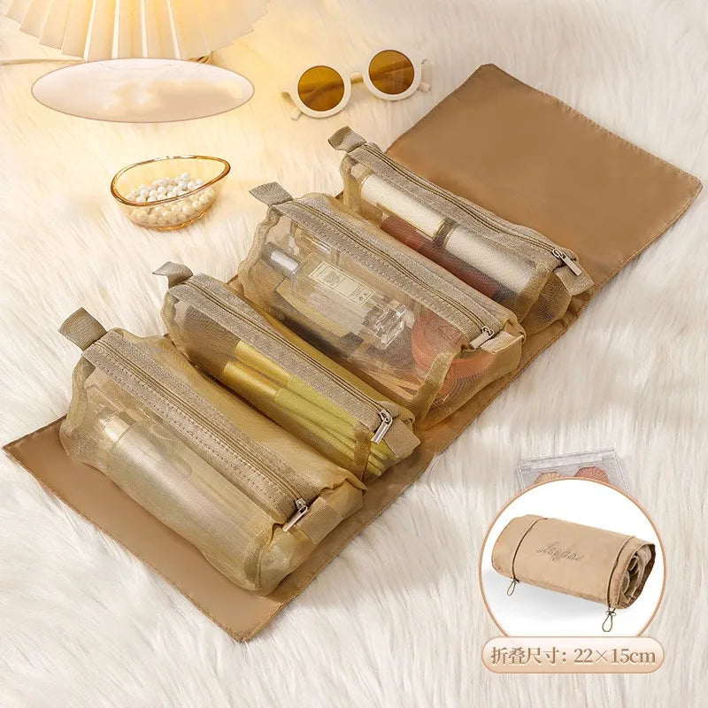 4-in-1 Detachable Cosmetic Bag — Large Capacity Travel Makeup Organizer