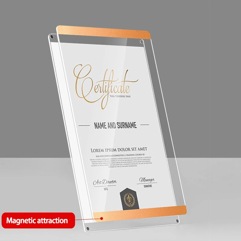 ZHOUZHI Acrylic Sign Holder — Professional Menu and Certificate Display Stand