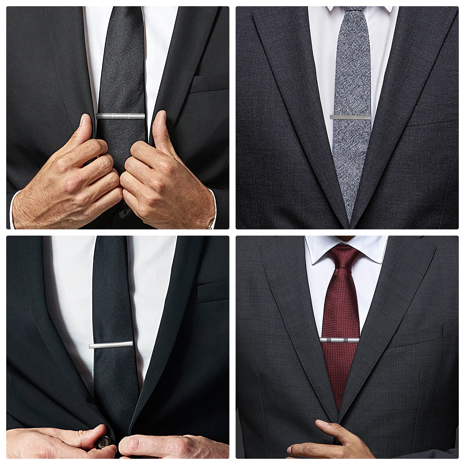UJOY Men's Metal Tie Clip Set — Classic Business Accessory for Shirts