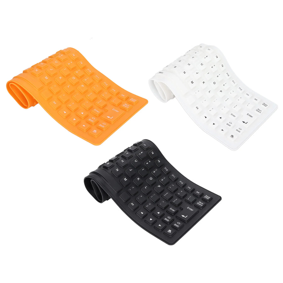 VBESTLIFE Silicone Rollable Keyboard — Waterproof and Silent USB Wired Design