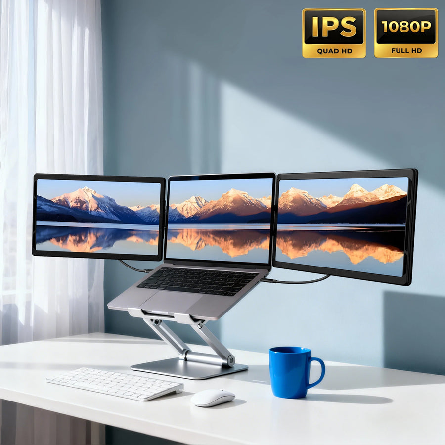 13.3-Inch Portable FHD Monitor — Dual Screen Expansion for Laptops and Tablets