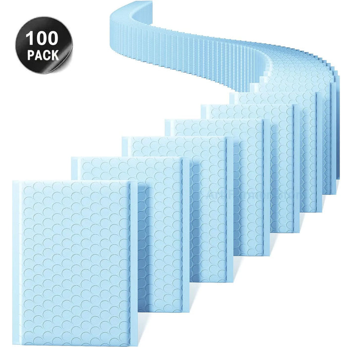 Blue Poly Bubble Mailers — Waterproof Padded Shipping Envelopes, 100 Pack