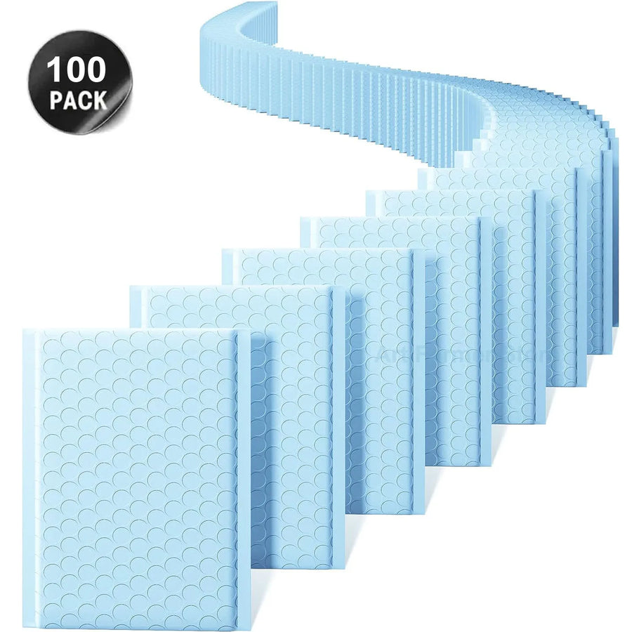 Blue Poly Bubble Mailers — Waterproof Padded Shipping Envelopes, 100 Pack