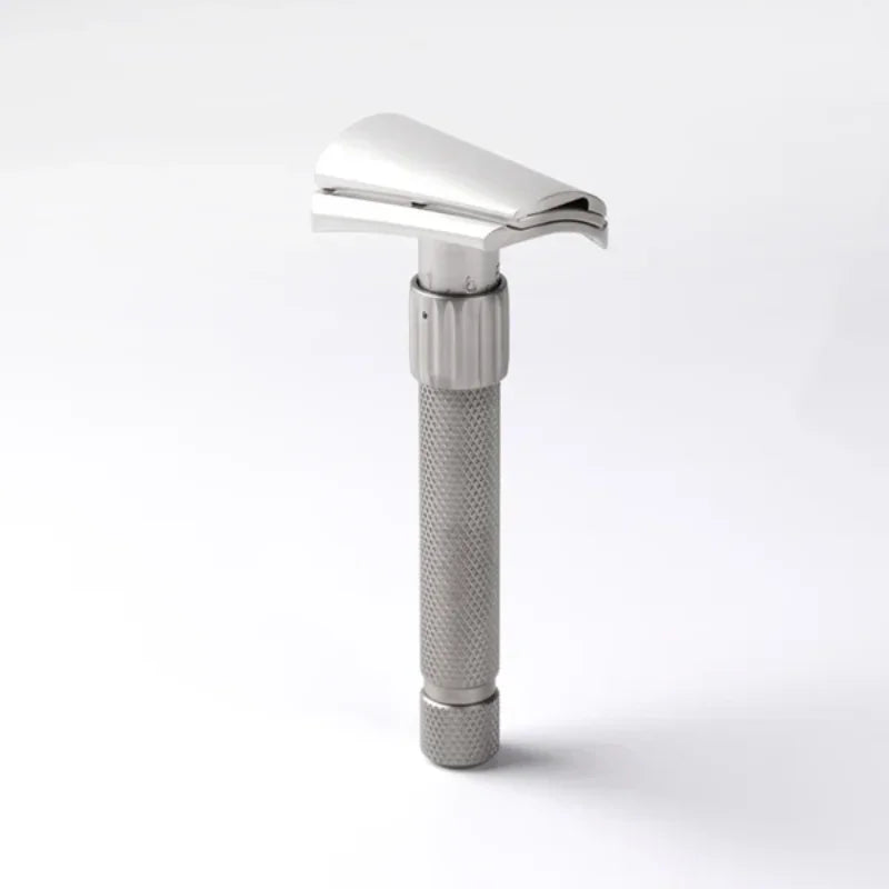 Adjustable Slant Safety Razor — Matte Stainless Steel Shaving Tool