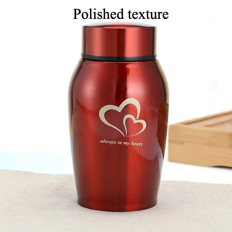 Stainless Steel Pet Cremation Urn — Elegant Memorial Keepsake for Small Animals
