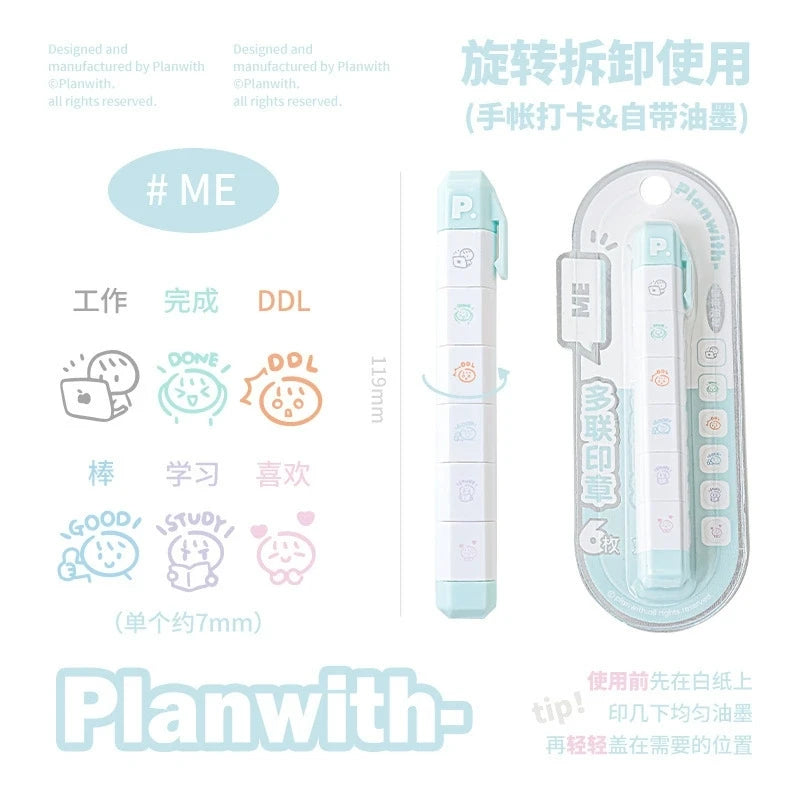 Cute Multi-link Mood Stamp Set — Kawaii Journaling & Scrapbooking Kit