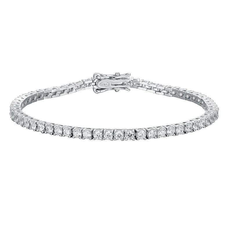 knobspin Moissanite Tennis Bracelet — 925 Sterling Silver Fine Jewelry