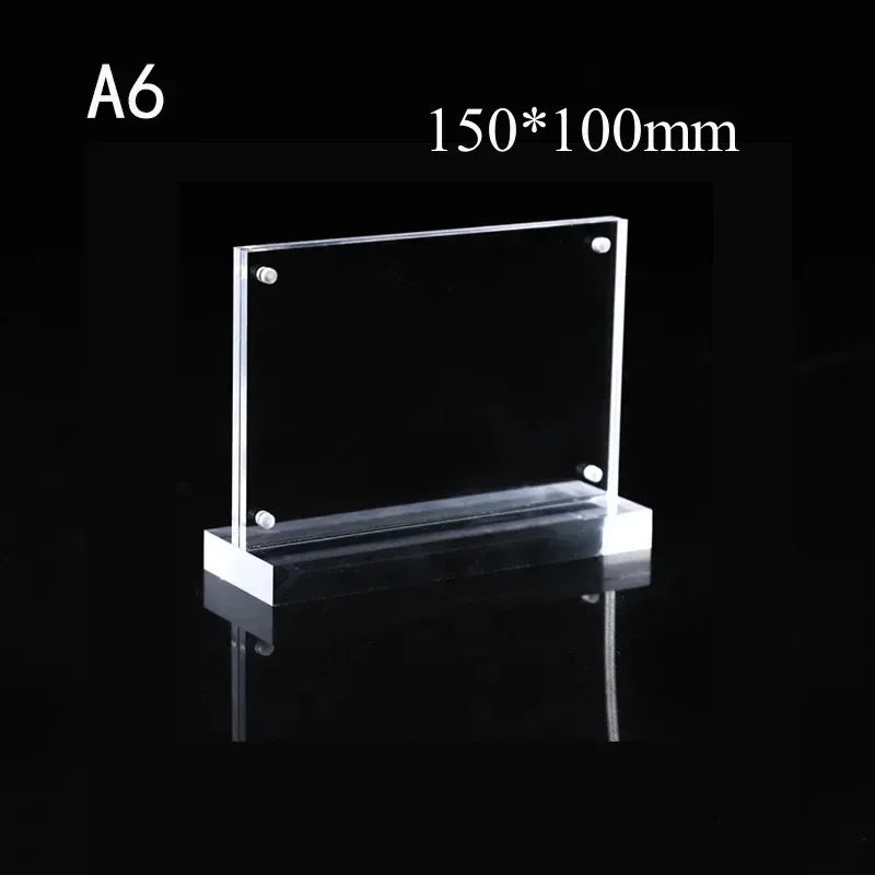 Acrylic Sign Holder — Double-Sided Desktop Display Stand for Posters