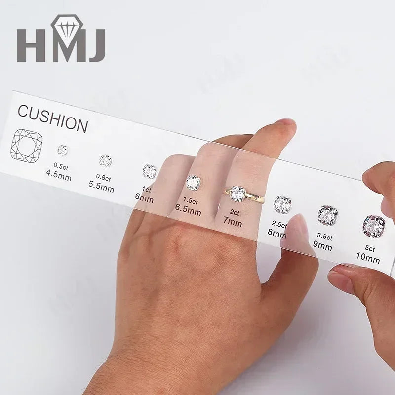 HMJ Gemstone Size Comparison Chart — Brilliant Cut Cubic Zirconia Tool