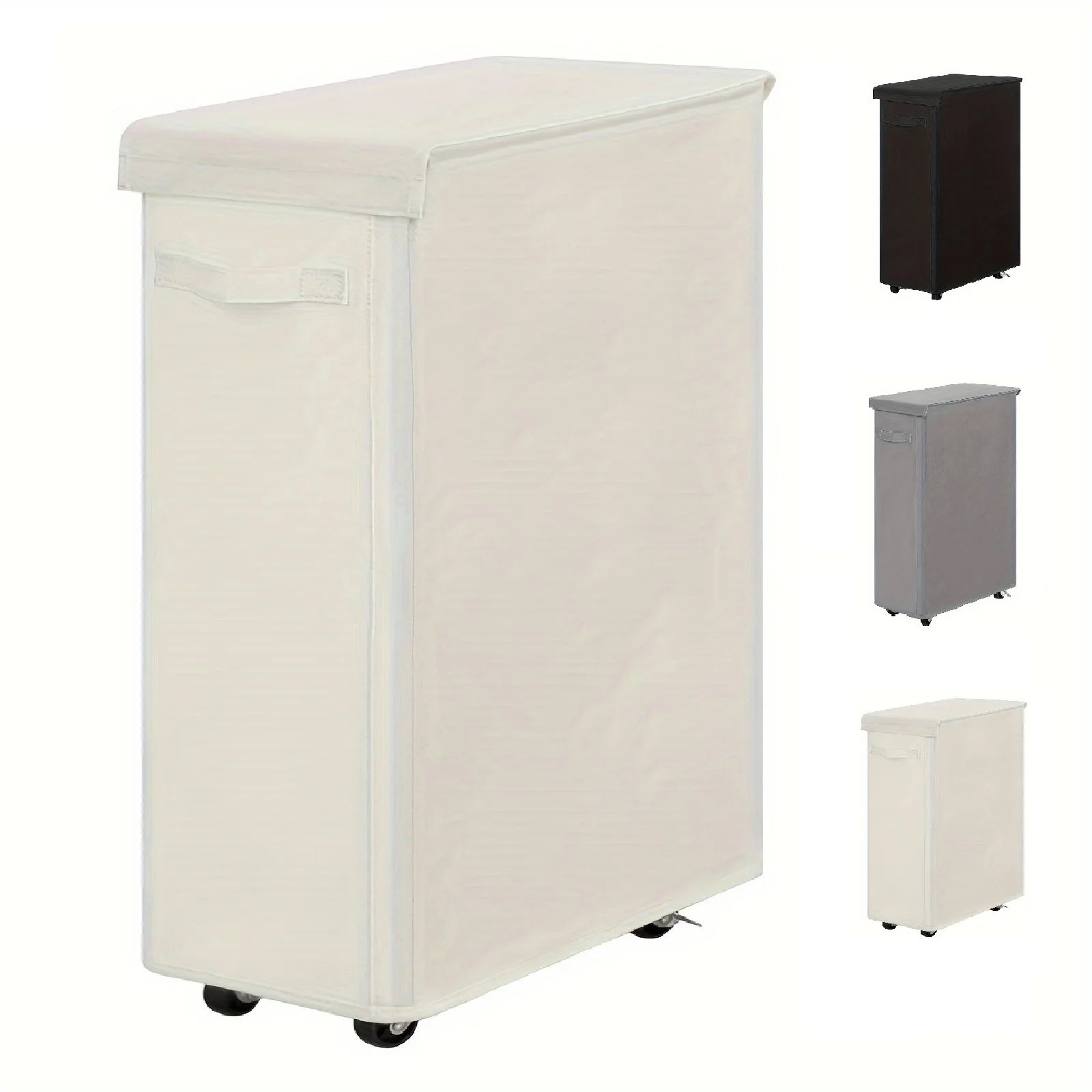 Rolling Laundry Hamper with Lid — Portable Oxford Fabric Storage Basket