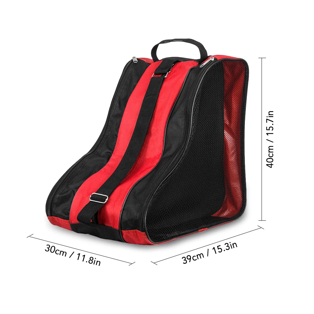 Kids 3-Layer Skate Carry Bag — Breathable Storage Case for Roller and Ice Skates
