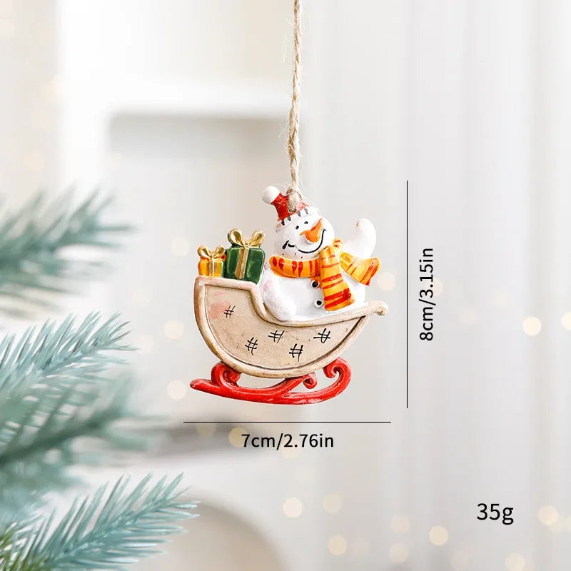 Santa Claus Christmas Tree Ornaments — Resin Hanging Pendants for Holiday Decor