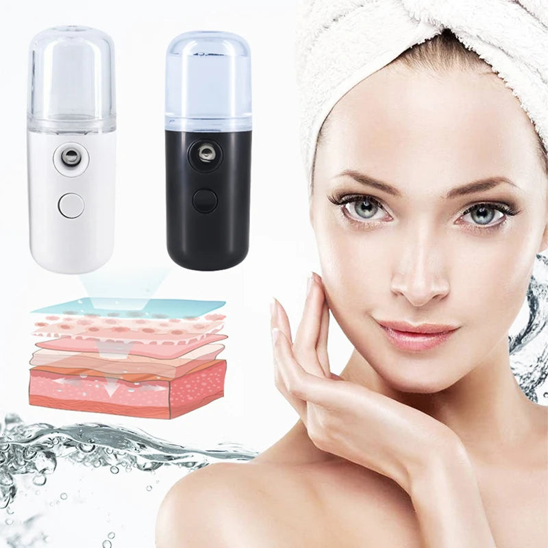 Portable Nano Facial Mister — USB Rechargeable Skin Hydrating Sprayer