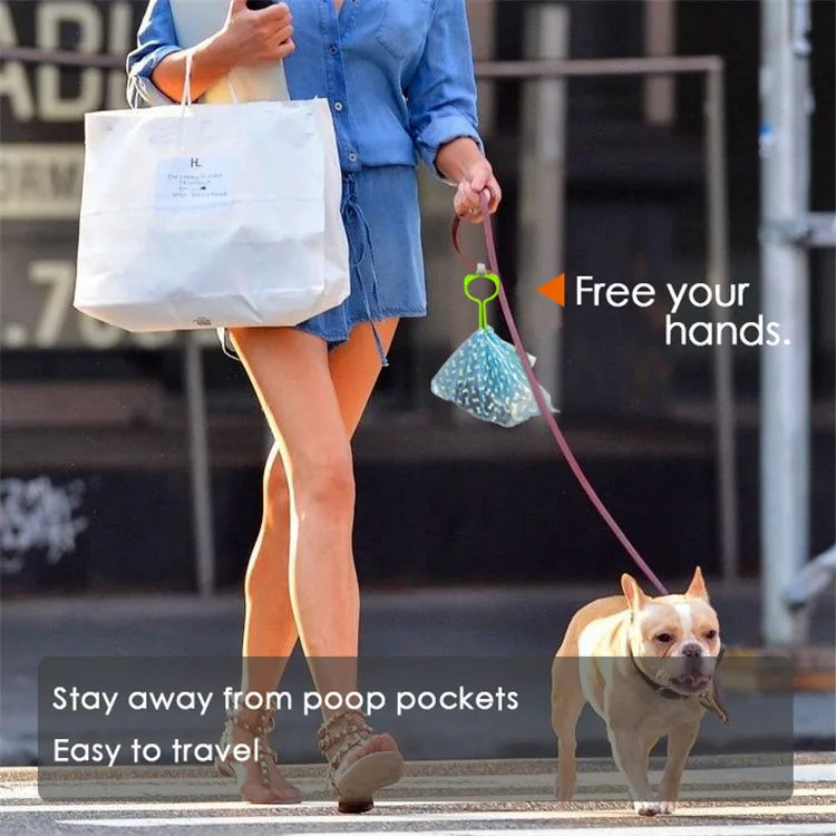 Hands-Free Dog Waste Bag Dispenser — Durable Leash Attachment Holder