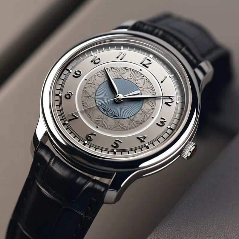 Men's Leather Watch — Quartz Timepiece