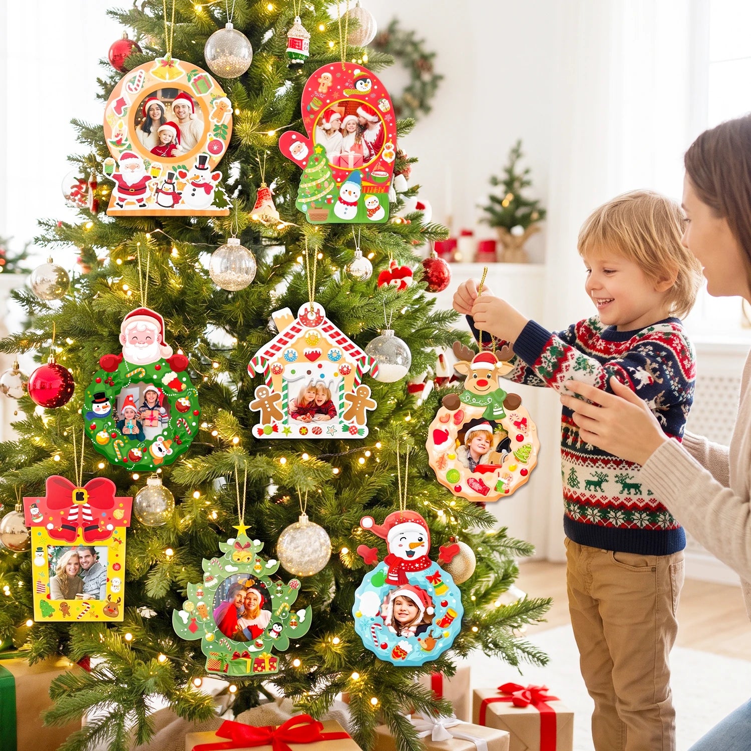 Christmas Photo Props and DIY Stickers — 64 Piece Party Decoration Set
