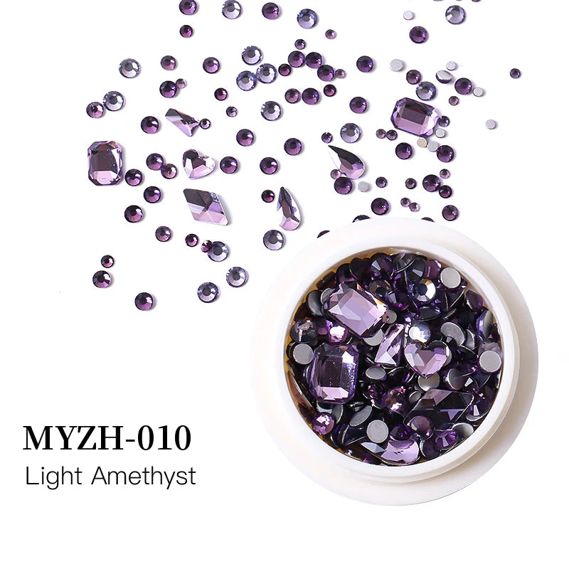 MagiBling Nail Art Rhinestone Kit — Mixed Size Crystal Gemstones for 3D Nail Design