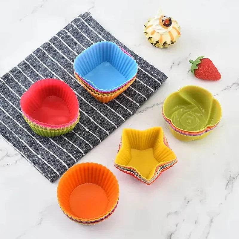 Silicone Muffin and Cupcake Baking Molds — Non-Stick Reusable Cake Tools