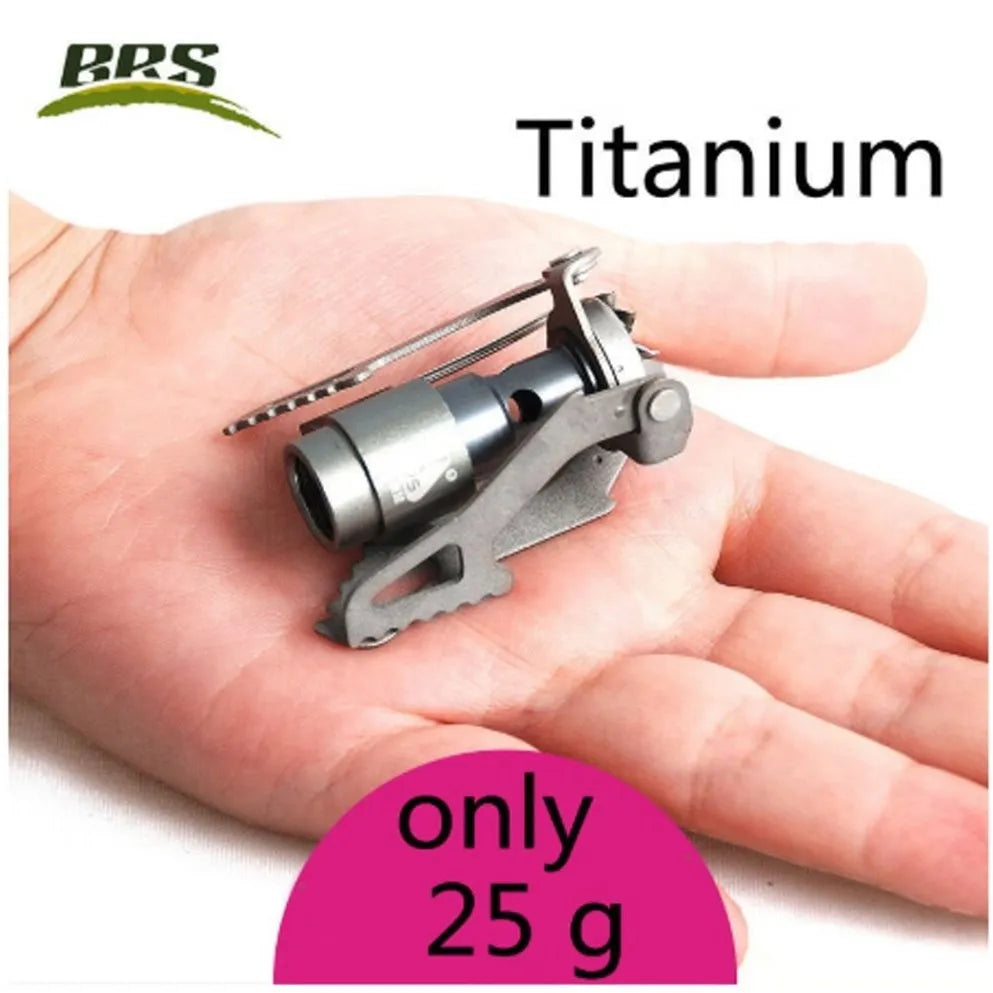 BRS Titanium Mini Camping Gas Burner — Ultra-Lightweight Portable Stove