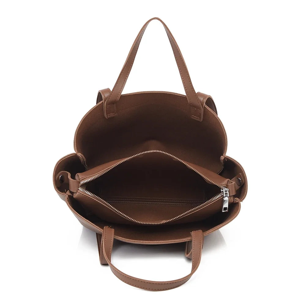 Structured Boat-Shaped Tote Bag — Elegant Handbag with Dual Carry Styles