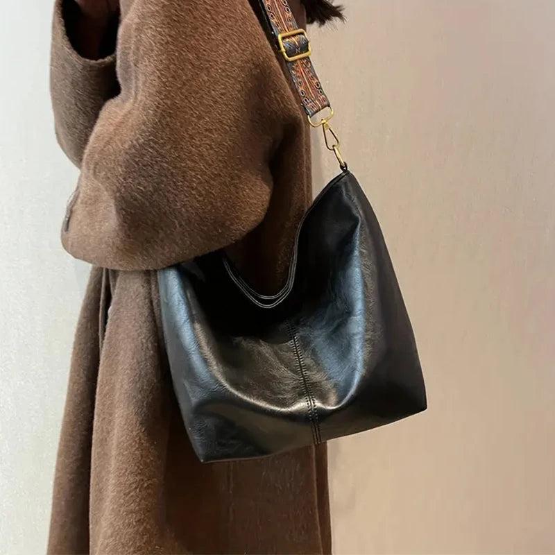 Women's Solid Color Tote Bag — Versatile Shoulder Bag for Daily Use