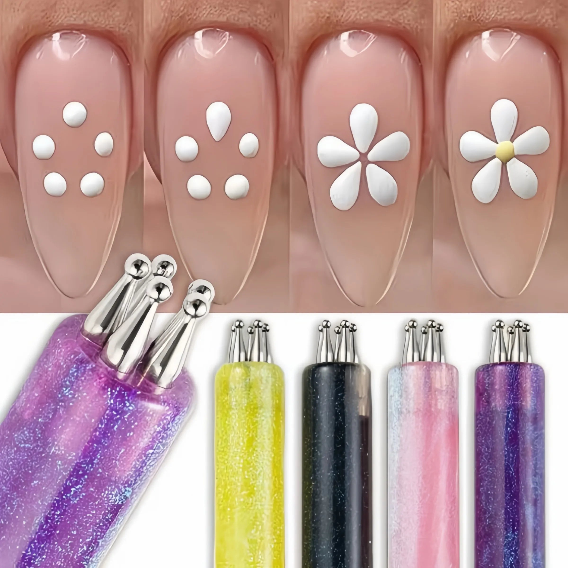 Five-Petal Flower Dotting Tool — DIY Nail Art Design Brush