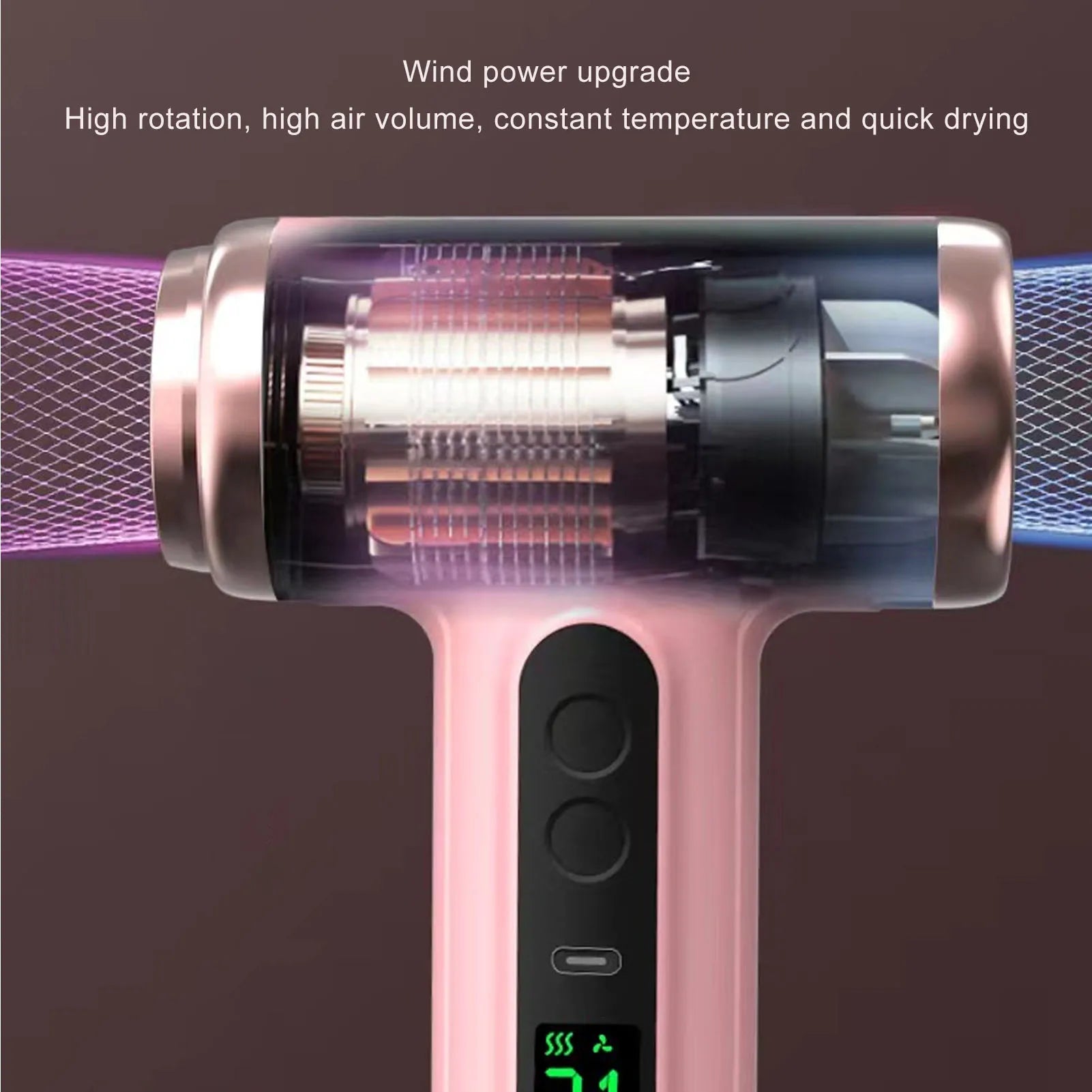 Aramox Portable Cordless Hair Dryer — USB Rechargeable with Hot and Cold Air