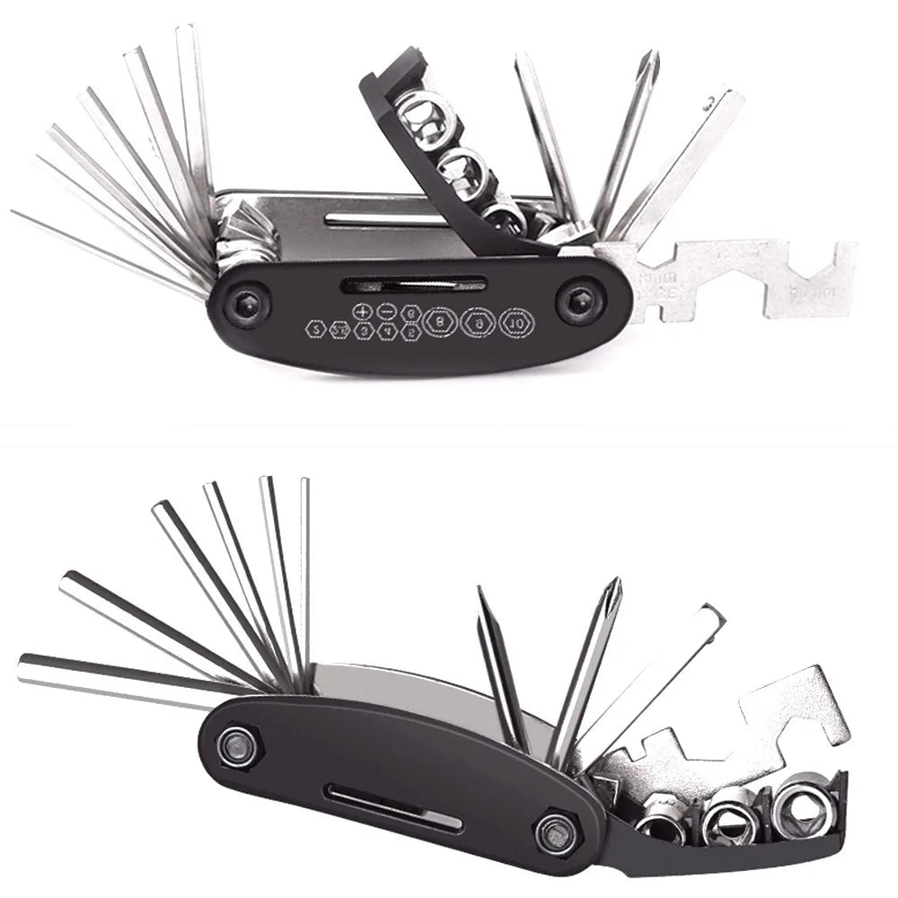 DAYFULI Bicycle Repair Tool Kit — 16-in-1 Multi Tool Set for Road and Mountain Bikes