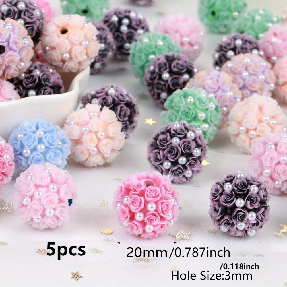Multicolor Flower Rhinestone Clay Beads — 10pcs Jewelry Making Set