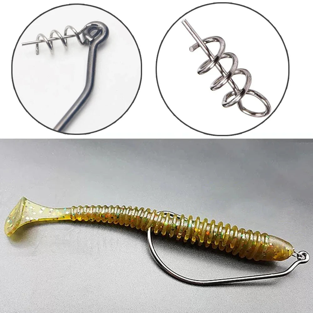 GOBAIT Screw Lock Offset Worm Hooks — Sharp Wide Gap Fishing Tackle