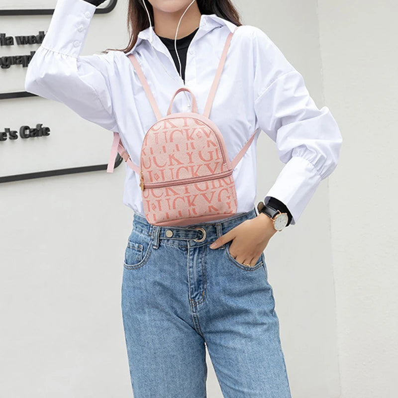 Retro Mini Backpack — Stylish PU Leather Crossbody Purse for Women