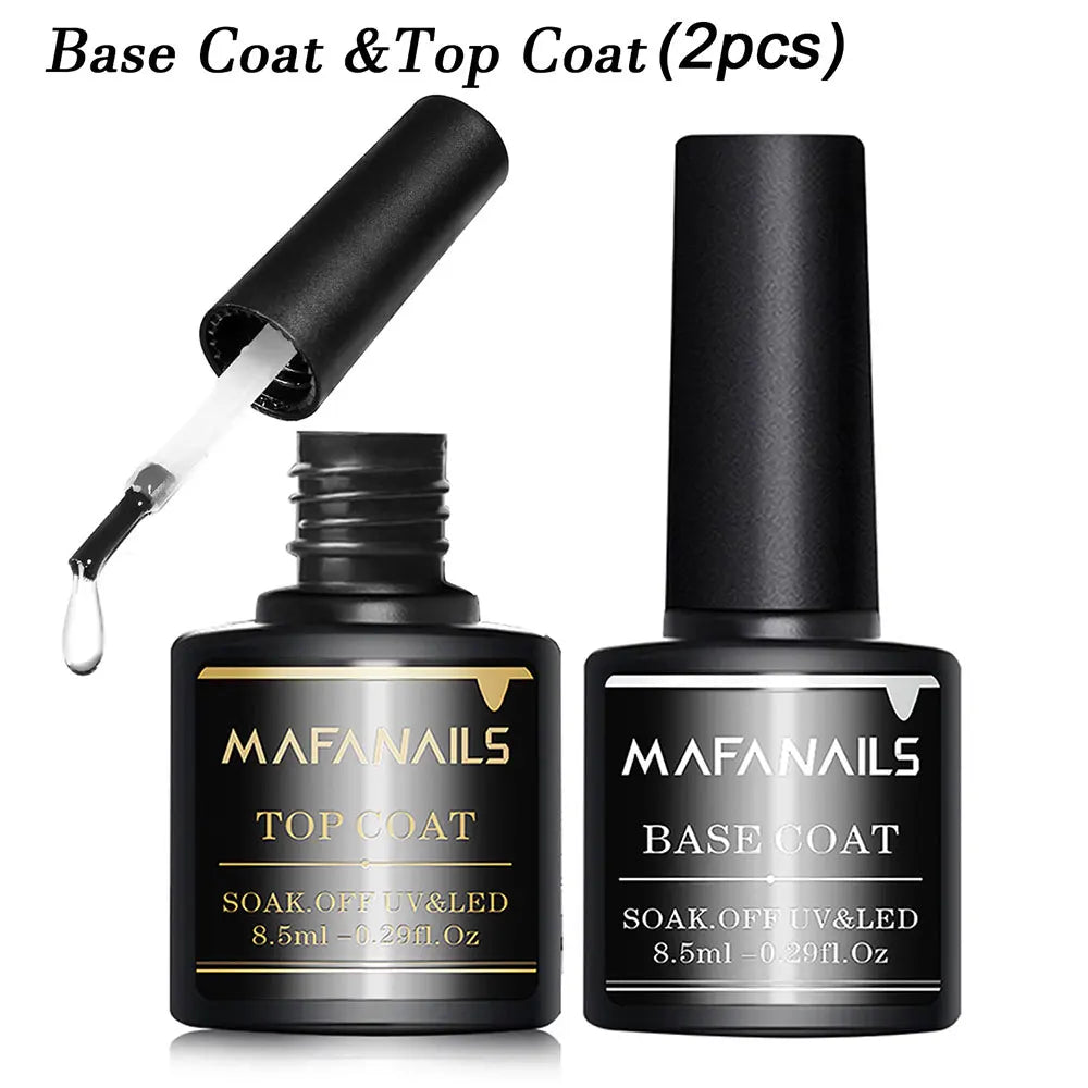MingLee Clear Gel Top Coat & Base Coat Set — Long-Lasting No-Wipe Finish