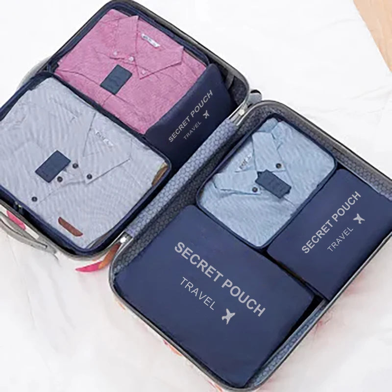 6-Piece Travel Packing Cube Set — Large Capacity Luggage Organizer