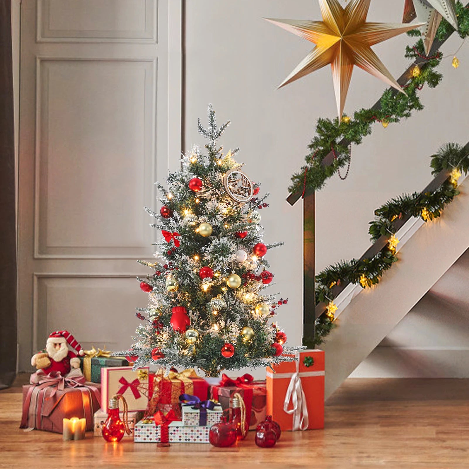 3ft Frost Light Artificial Christmas Tree — Pre-Lit with 78 LED Lights