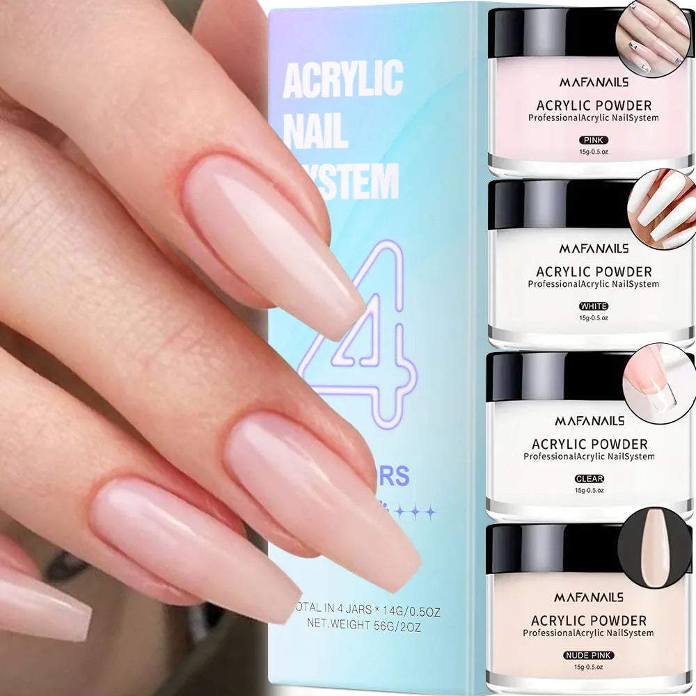 HotPress Professional Acrylic Nail Kit — 8-Piece Monomer and Powder Set
