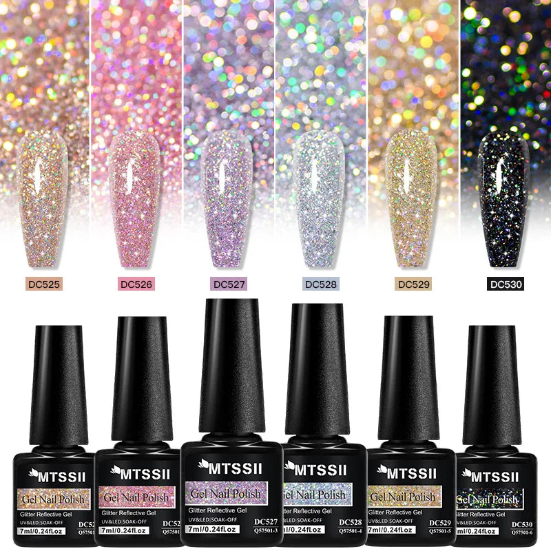 Mtssii Reflective Glitter Gel Nail Polish — Sparkling Holographic Effect