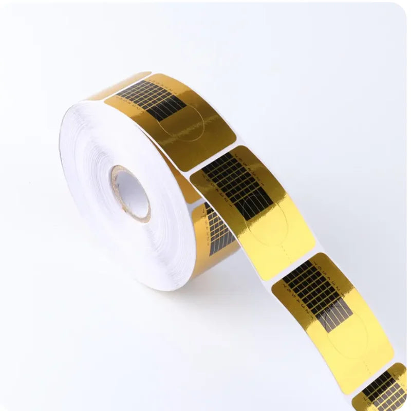 Nail Art Extension Guide Forms — 100pcs Gold Paper Nail Art Stickers