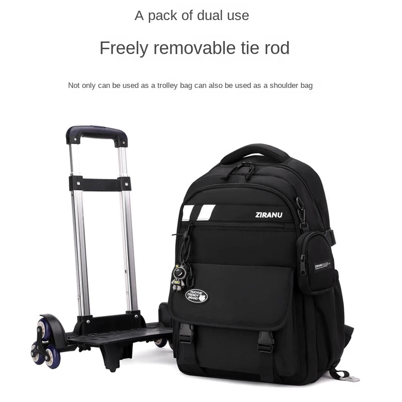 Children's Wheeled School Backpack — Rolling Trolley Bag for Students