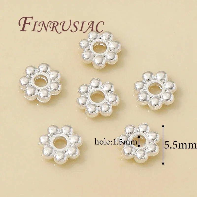 FINRUSIAC Gold Plated Brass Bead Caps — Round Jewelry Findings for DIY Necklaces