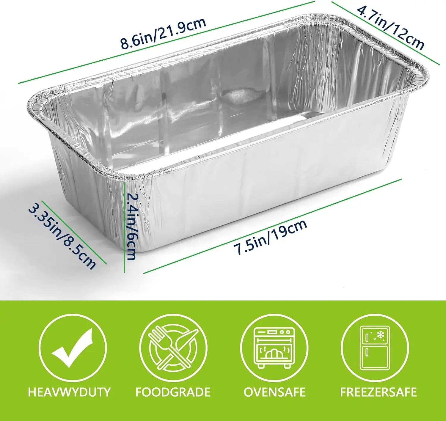 TINTUB Heavy Duty Aluminum Loaf Pans — Sturdy Disposable Bread Pans, 50 Pack
