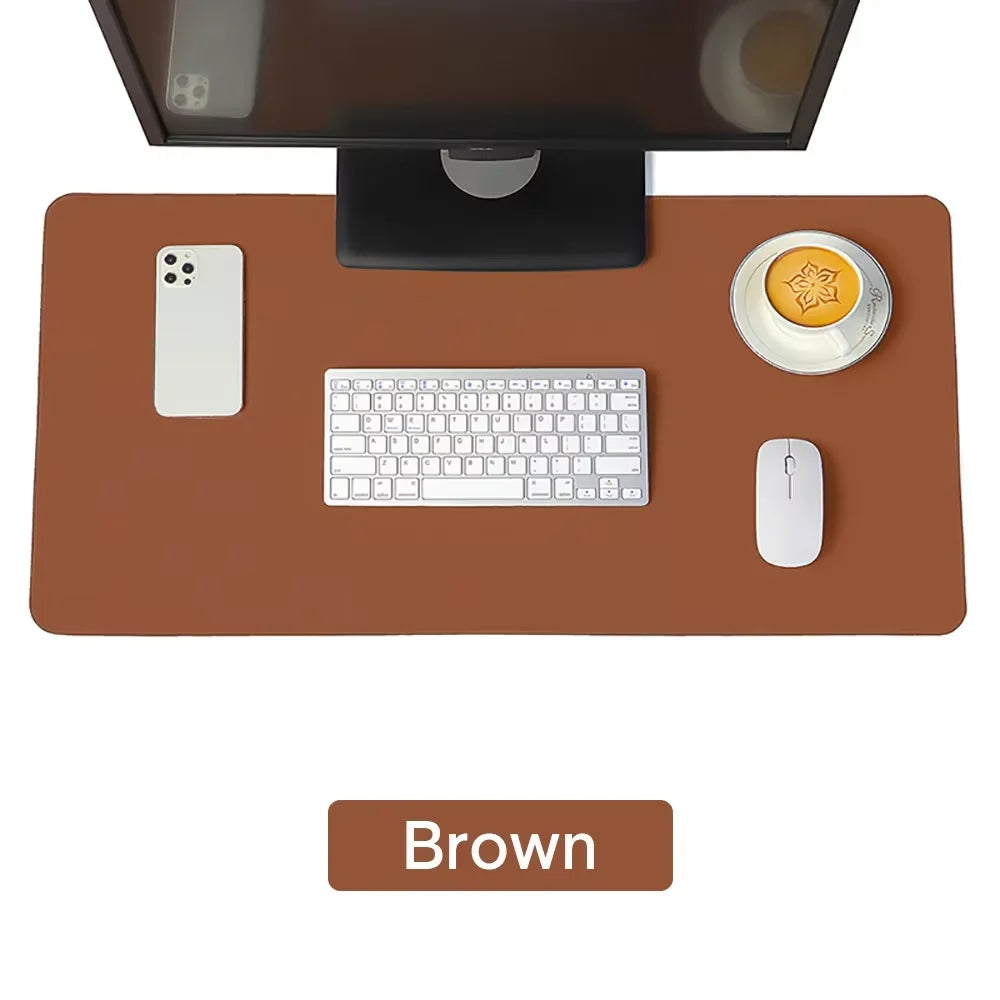 Hansong PU Leather Desk Mat — Waterproof Office & Gaming Mouse Pad