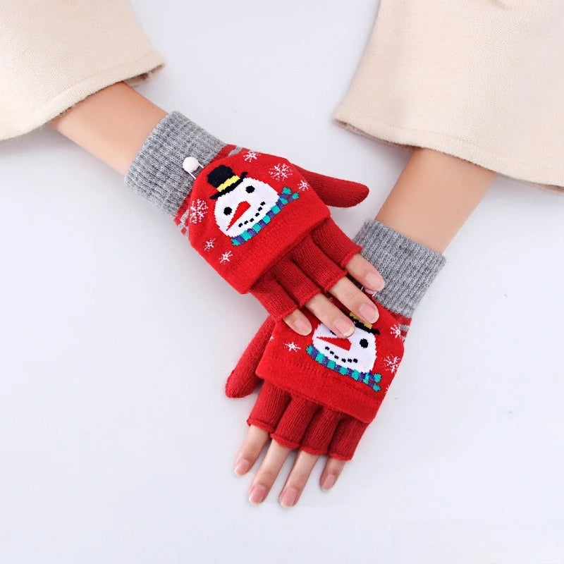 Knitted Fingerless Winter Gloves — Warm Half-Finger Cover for Writing