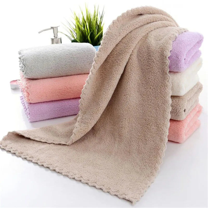 Beeinch Microfiber Coral Velvet Face Towel — Ultra Absorbent Soft Drying Cloth