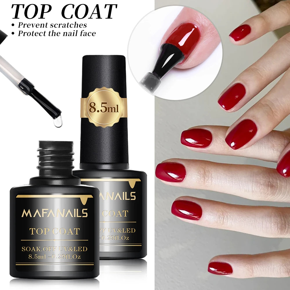 MingLee Clear Gel Top Coat & Base Coat Set — Long-Lasting No-Wipe Finish