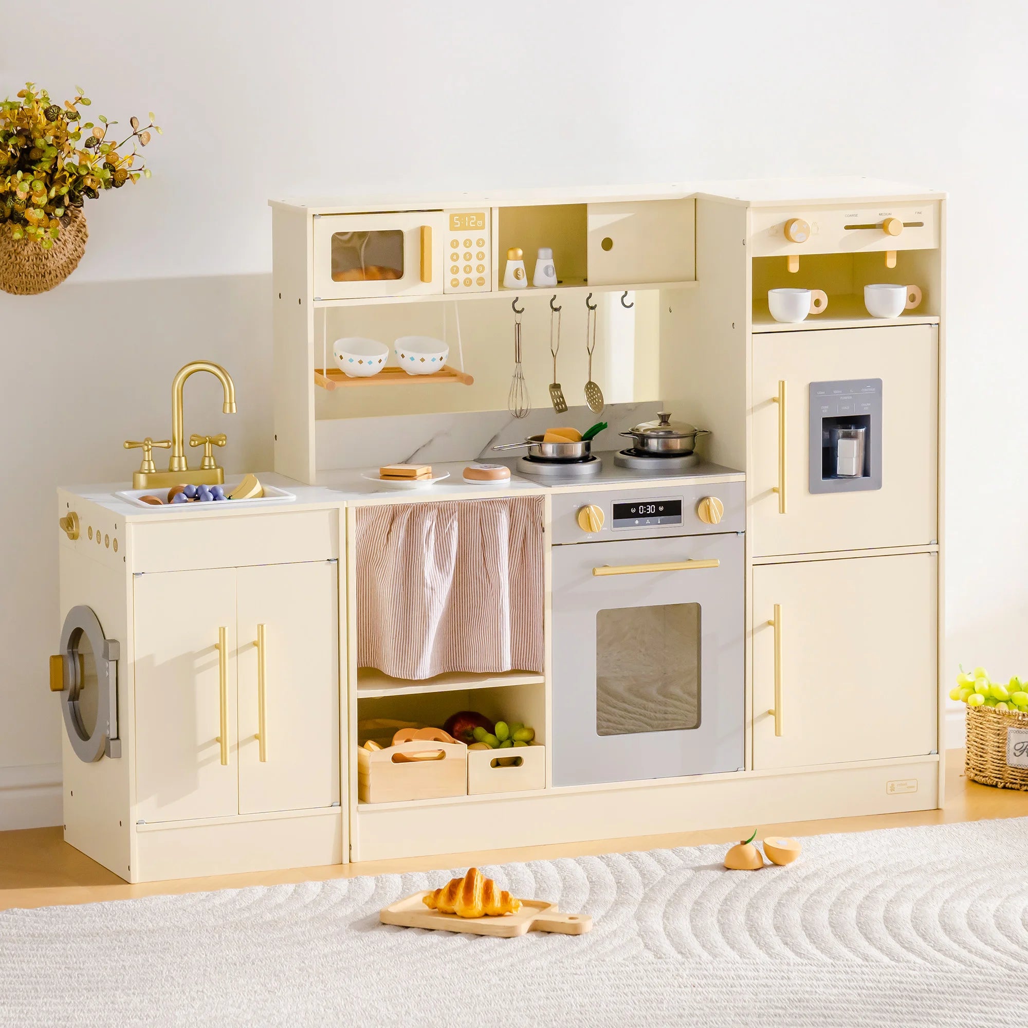 Robud Wooden Play Kitchen Set — L-Shaped Pretend Play Station