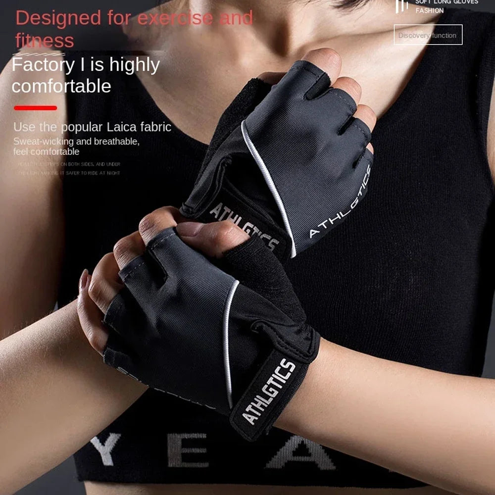 Breathable Fingerless Workout Gloves — Anti-Slip Grip for Gym & Cycling