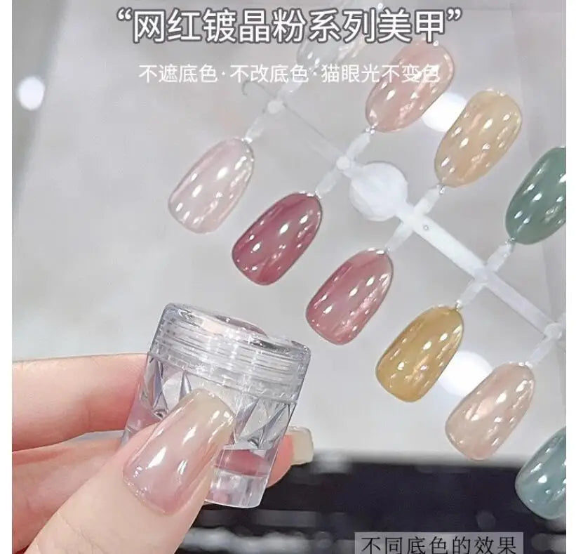 MAFANAILS White Chrome Nail Powder — Super Glossy Mirror Effect Pigment