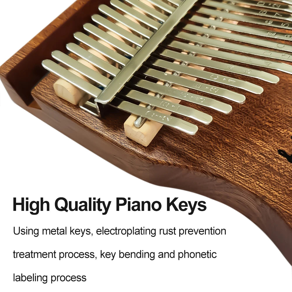 Dozzly 17 Keys Kalimba — Solid Wood Thumb Piano with Phone Holder