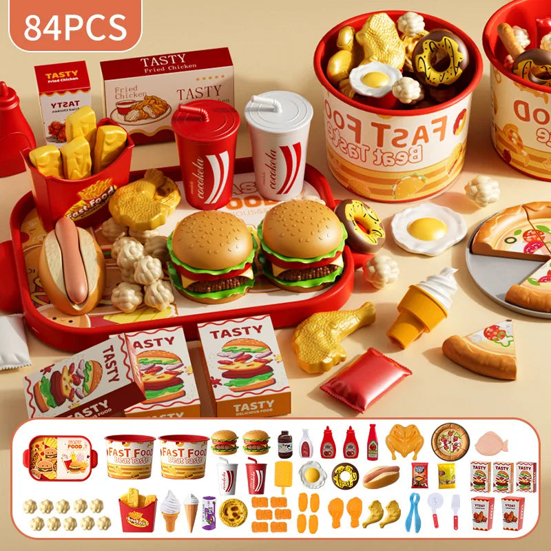 Kids Kitchen Pretend Play Food Set — Interactive Cooking & Cutting Toy